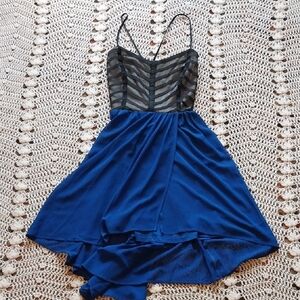 Moonlight Blue and Black Strappy Dress